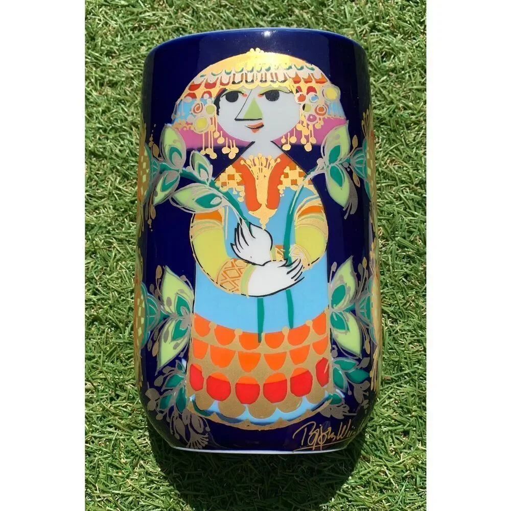 2 Rosenthal Studio Bjorn Wiinblad 1001 Arabian Nights Vase & Plate SET signed